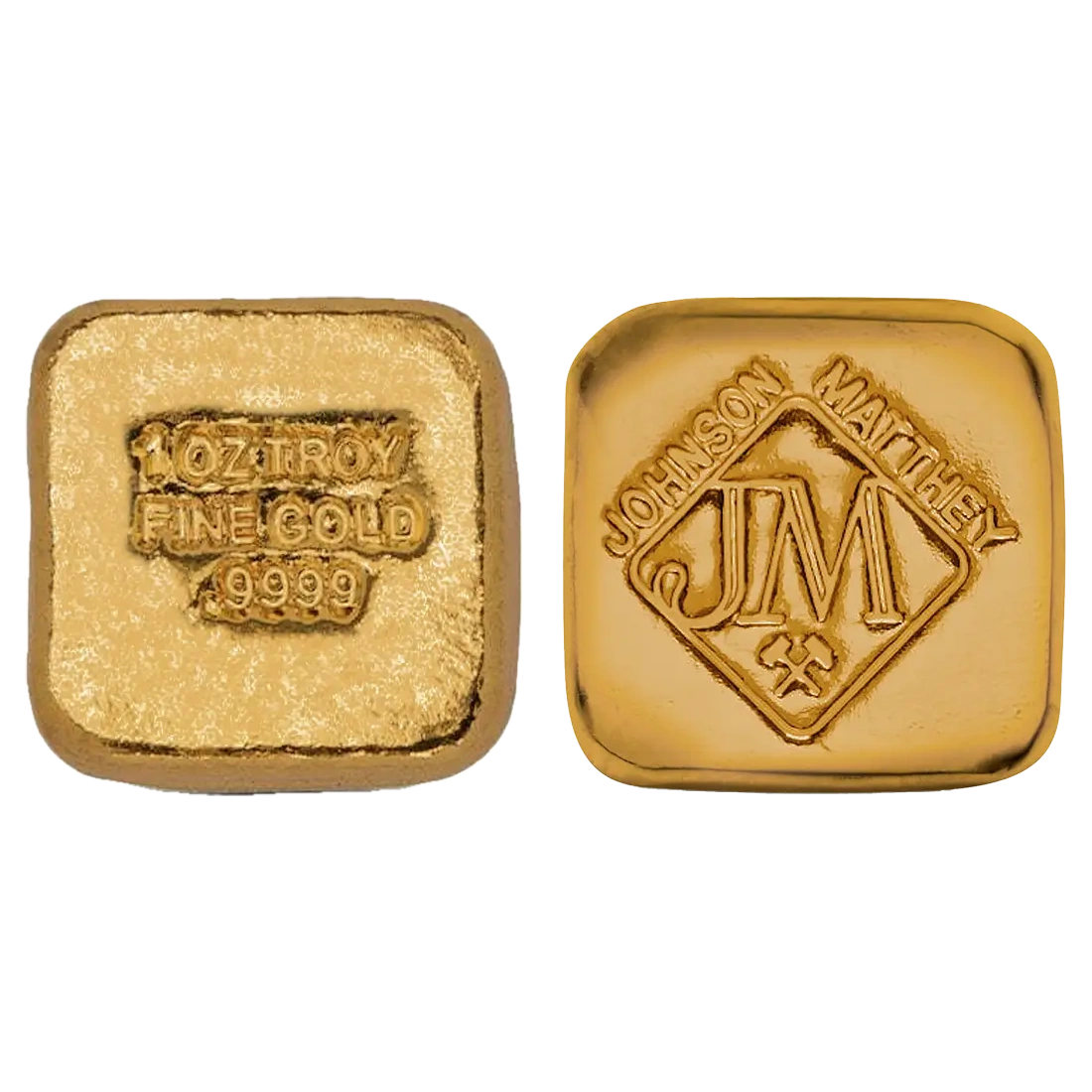 1 oz johnson matthey poured square gold bar