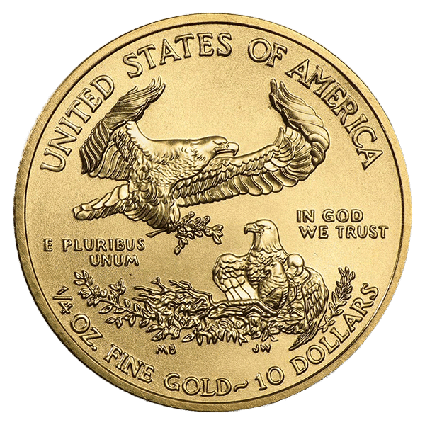 1/4 ounce gold american eagle coin reverse
