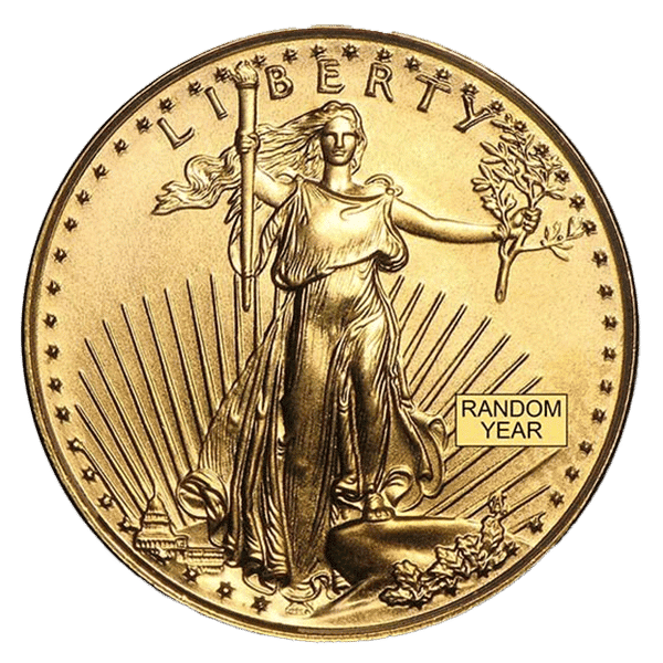 one-tenth ounce gold american eagle coin obverse