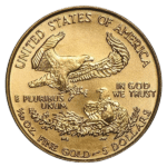 one-tenth ounce gold american eagle coin reverse