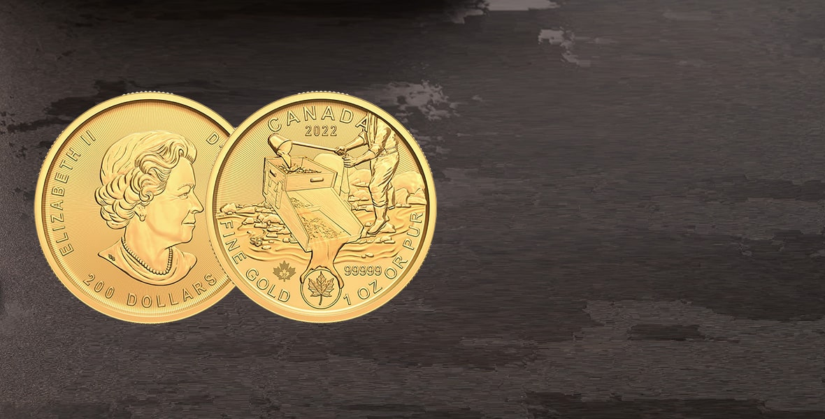 gold canadian klondike coin obverse reverse