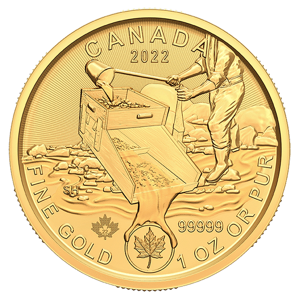 gold canadian klondike coin reverse