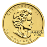 1/4 ounce gold canadian maple leaf coin obverse