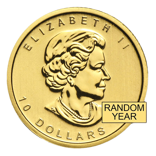 1/4 ounce gold canadian maple leaf coin obverse