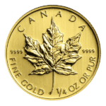 1/4 ounce gold canadian maple leaf coin reverse