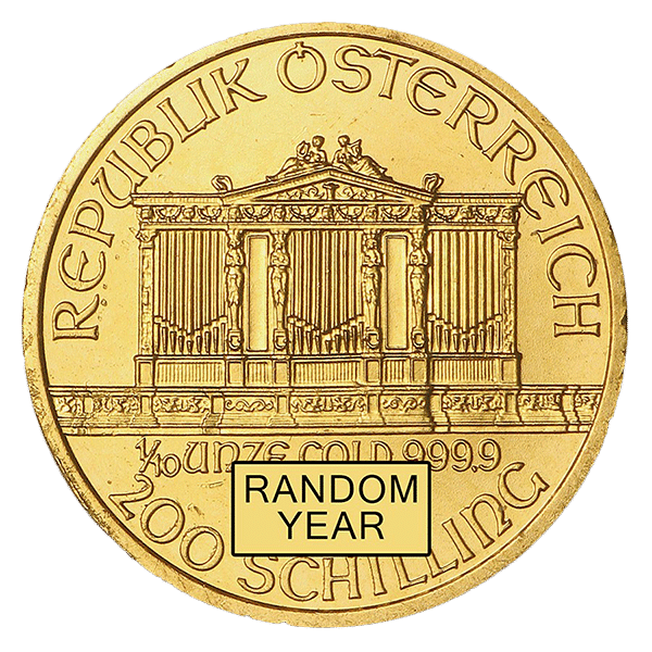 1/4 ounce gold vienna philharmonic coin reverse