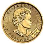 one-tenth ounce gold canadian maple leaf coin reverse