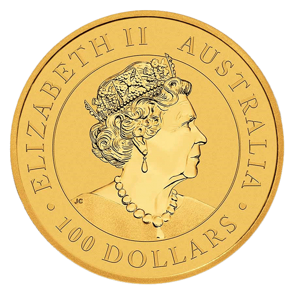 gold australian kangaroo coin reverse