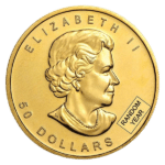 gold canadian maple leaf coin obverse