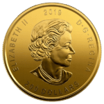 gold canadian moose coin obverse