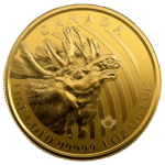 gold canadian moose coin reverse