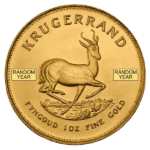 gold south african krugerrand coin obverse