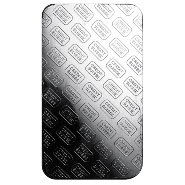 10 oz platinum bar backside - credit suisse