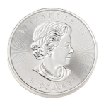 one and one half ounce silver canadian maple leaf coin reverse