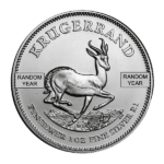 silver south african krugerrand coin obverse