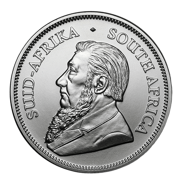 silver south african krugerrand coin reverse