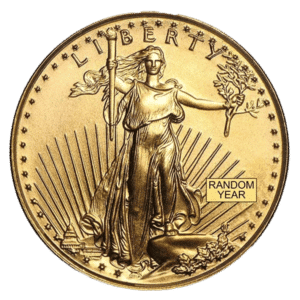 one-tenth ounce gold american eagle coin obverse