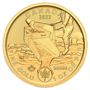 gold canadian klondike coin reverse
