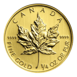 1/4 ounce gold canadian maple leaf coin reverse