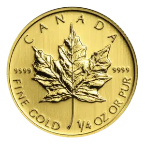 1/4 ounce gold canadian maple leaf coin reverse
