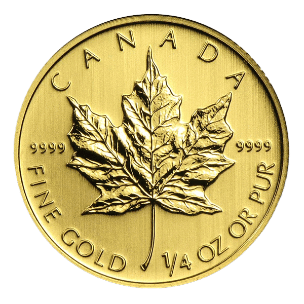 1/4 ounce gold canadian maple leaf coin reverse