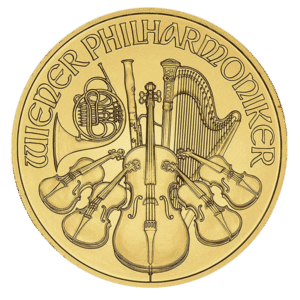 1/4 ounce gold vienna philharmonic coin obverse