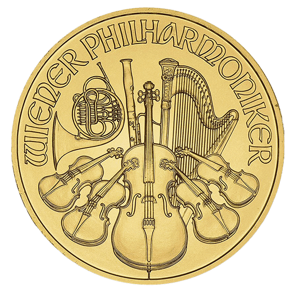 gold 1 quarter vienna philharmonic obverse