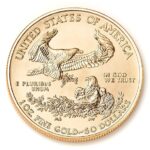 gold american eagle coin reverse