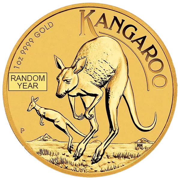 gold australian kangaroo coin reverse random year