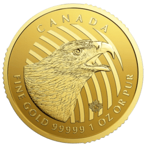 gold canadian golden eagle coin reverse