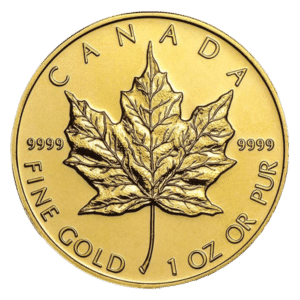 gold canadian maple leaf coin reverse