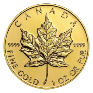 gold canadian maple leaf coin reverse