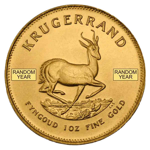 gold south african krugerrand coin obverse