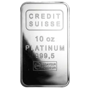 platinum 10oz bullion bar front