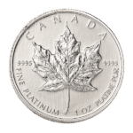 platinum canadian maple leaf coin reverse