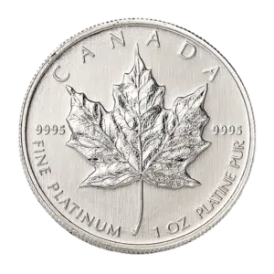 platinum canadian maple leaf coin reverse