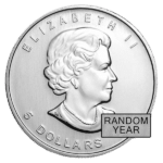 silver canadian maple leaf coin reverse random year
