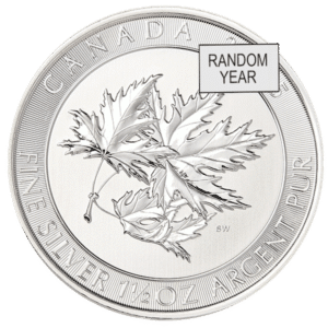 one and one half ounce silver canadian maple leaf coin obverse