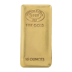 10 oz Gold Bars - Front - Johnson Matthey