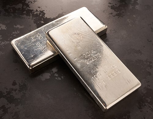one hundred ounce silver bars