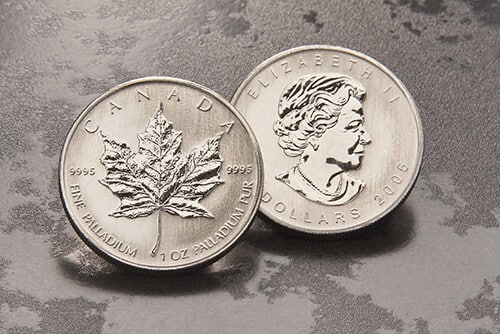 palladium canadian maple leaf coins beauty shot