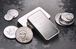 platinum bars and platinum coins